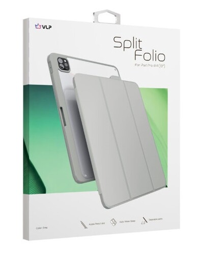Купить Чехол-книжка VLP Split Folio для Apple iPad Pro 13" (M4) серый  5487162. Характеристики, отзывы и цены в Донецке