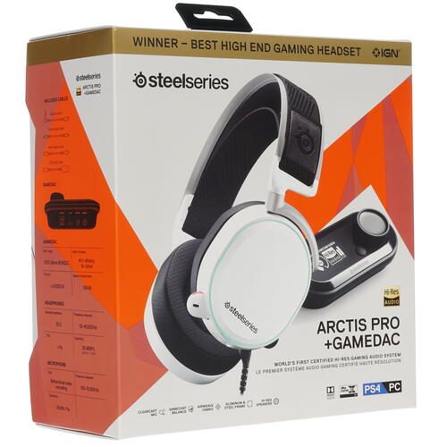 Купить Проводные наушники SteelSeries Arctis Pro + GameDAC белый 2018  1388246. Характеристики, отзывы и цены в Донецке