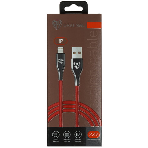 Купить Кабель круглый BY Lightning 8-pin - USB 2.0 Type-A красный 1 м  9201248. Характеристики, отзывы и цены в Донецке