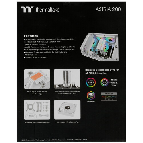 Купить Кулер для процессора Thermaltake ASTRIA 200 ARGB Lighting  5608966. Характеристики, отзывы и цены в Донецке