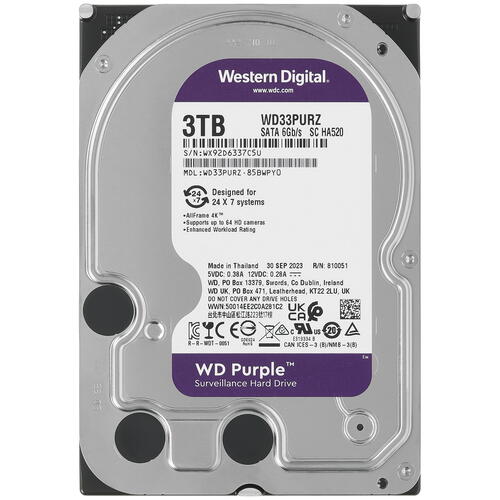Купить 3 ТБ Жесткий диск WD Purple [WD33PURZ]  5422676. Характеристики, отзывы и цены в Донецке