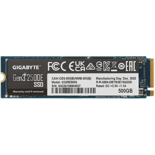 Купить 500 ГБ M.2 NVMe накопитель GIGABYTE AORUS Gen3 2500E  5099048. Характеристики, отзывы и цены в Донецке