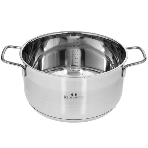 Купить Кастрюля Bella Cucina BC-2009 5.6 л 24 см серебристый  9150079. Характеристики, отзывы и цены в Донецке