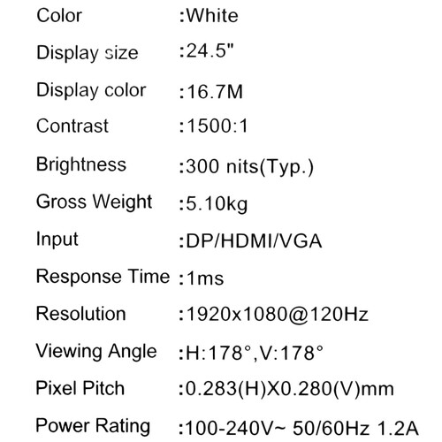 Купить 24.5" Монитор MSI PRO MP251W E2 белый  5482981. Характеристики, отзывы и цены в Донецке