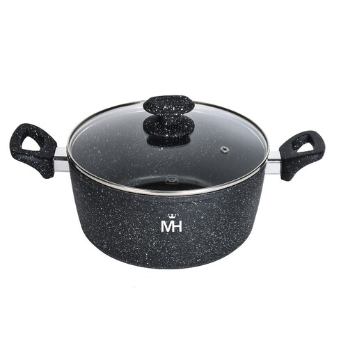 Купить Кастрюля MercuryHaus Granite MC - 1707 4 л 24 см черный  9150943. Характеристики, отзывы и цены в Донецке