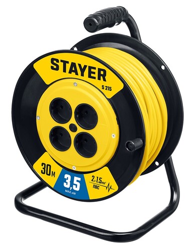 Купить Удлинитель силовой Stayer S-215 желтый  9114784. Характеристики, отзывы и цены в Донецке