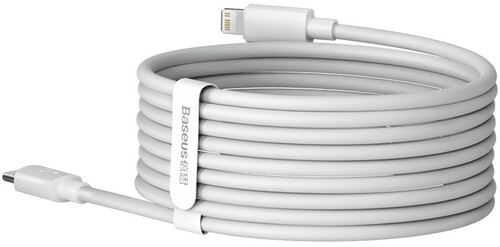 Купить Кабель круглый Baseus Lightning 8-pin - USB Type-C белый 1.5 м  5627693. Характеристики, отзывы и цены в Донецке