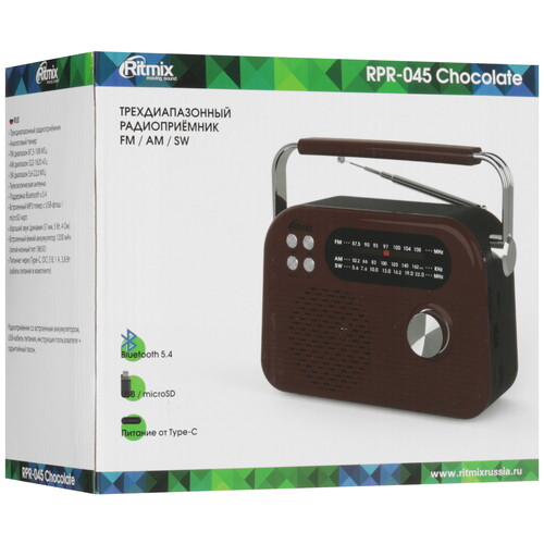 Купить Радиоприемник Ritmix RPR-045 коричневый  9282250. Характеристики, отзывы и цены в Донецке
