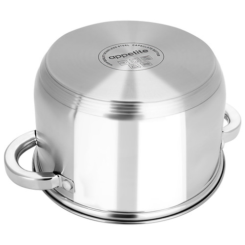 Купить Кастрюля Appetite Rondy SH07293 2.9 л 18 см серый  9294713. Характеристики, отзывы и цены в Донецке