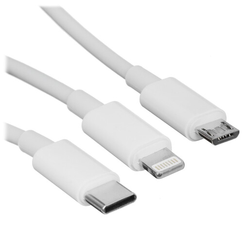 Купить Кабель круглый DEPPA Lightning 8-pin, micro USB, USB Type-C - USB 2.0 Type-A белый 1.2 м  9096800. Характеристики, отзывы и цены в Донецке