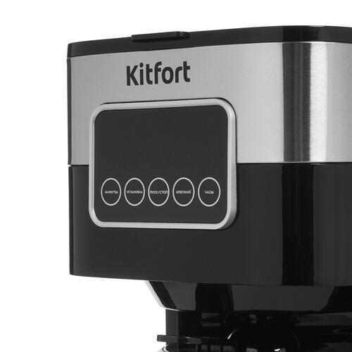 Купить Кофеварка капельная Kitfort KT-752 серебристый  5309128. Характеристики, отзывы и цены в Донецке