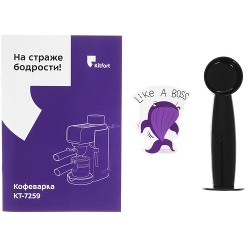 Купить Кофеварка рожковая Kitfort КТ-7259 черный  9129644. Характеристики, отзывы и цены в Донецке