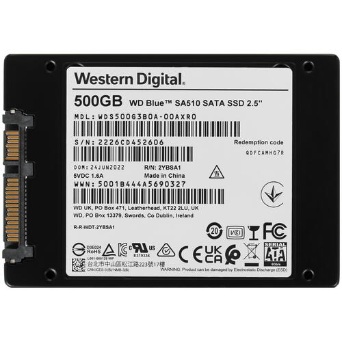 Купить 500 ГБ 2.5" SATA накопитель WD Blue SA510 [WDS500G3B0A]  5063411. Характеристики, отзывы и цены в Донецке