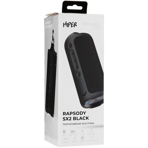 Купить Портативная колонка HIPER RAPSODY SX2, черный  5480912. Характеристики, отзывы и цены в Донецке