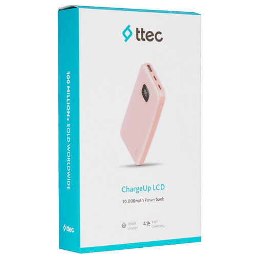 Купить Портативный аккумулятор TTEC ChargeUp LCD розовый  9140710. Характеристики, отзывы и цены в Донецке