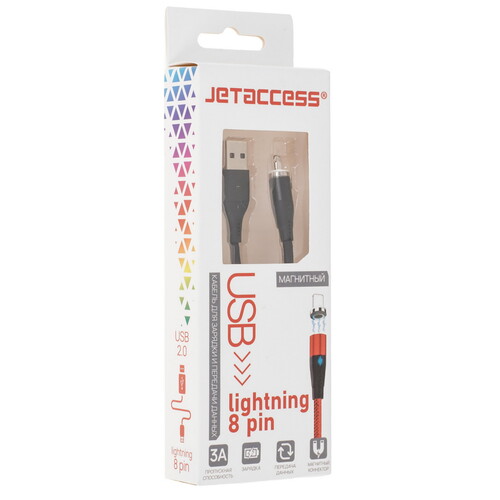 Купить Кабель круглый JETACCESS Lightning 8-pin - USB 2.0 Type-A черный 1 м  5617821. Характеристики, отзывы и цены в Донецке