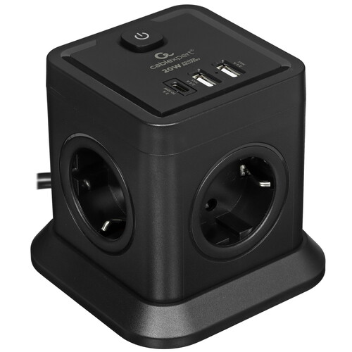 Купить Сетевой фильтр Cablexpert TWR-4-CU2-B-2 черный  9154793. Характеристики, отзывы и цены в Донецке