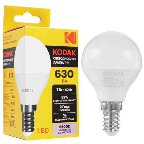Купить Лампа светодиодная Kodak LED P45-7W-865-E14  5417546. Характеристики, отзывы и цены в Донецке