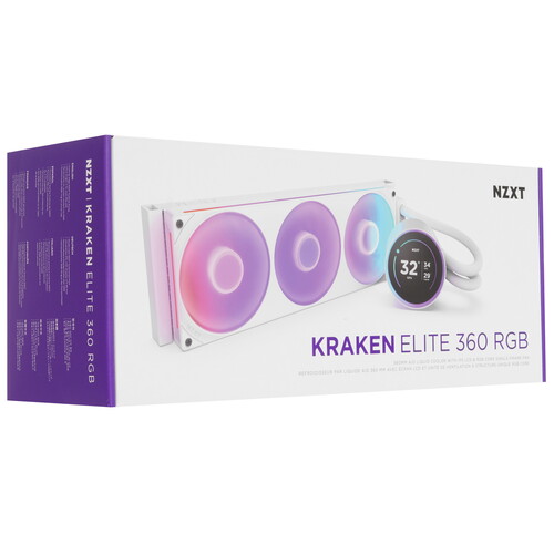 Купить Система охлаждения NZXT Kraken Elite 360 RGB  белая  5610366. Характеристики, отзывы и цены в Донецке