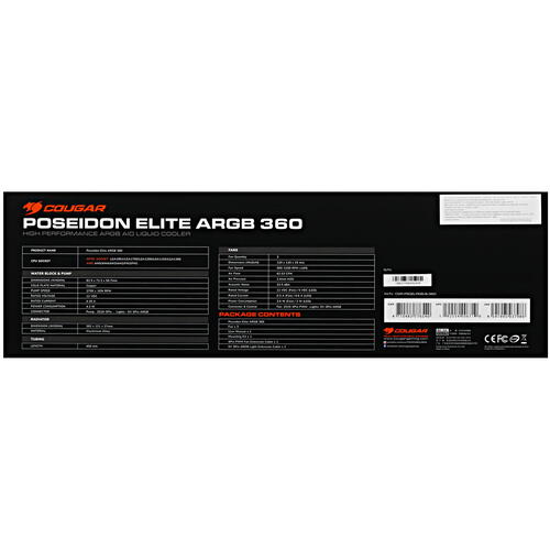 Купить Система охлаждения Cougar Poseidon Elite 360 ARGB черная  5418814. Характеристики, отзывы и цены в Донецке