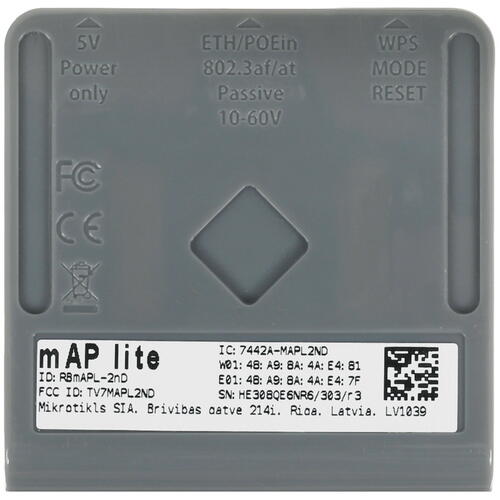 Купить Точка доступа MikroTik mAP Lite  5069565. Характеристики, отзывы и цены в Донецке