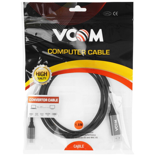 Купить Кабель однонаправленный VCOM USB Type-C - DisplayPort, 1.8 м  5471492. Характеристики, отзывы и цены в Донецке