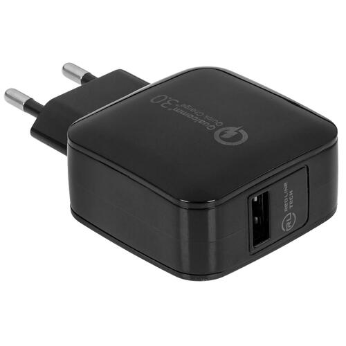 Купить Сетевое зарядное устройство Red Line NQC-4 черный  5367587. Характеристики, отзывы и цены в Донецке