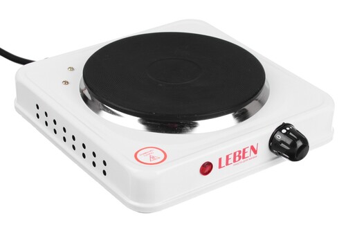 Купить Плита компактная электрическая LEBEN 475-038 белый  9937475. Характеристики, отзывы и цены в Донецке