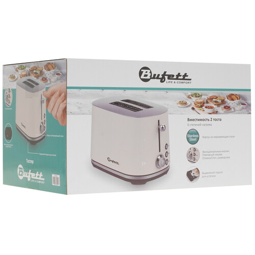 Купить Тостер Bufett LTR 365S бежевый  9226552. Характеристики, отзывы и цены в Донецке