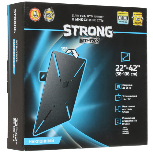 Купить Кронштейн для ТВ Strong STR-T202 черный  4718114. Характеристики, отзывы и цены в Донецке