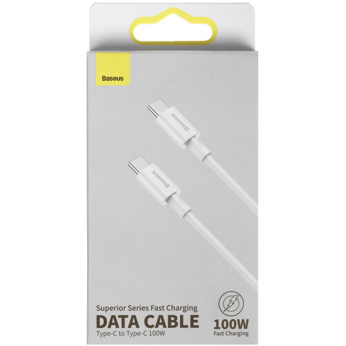 Купить Кабель круглый Baseus USB Type-C - USB Type-C белый 1 м  9260774. Характеристики, отзывы и цены в Донецке