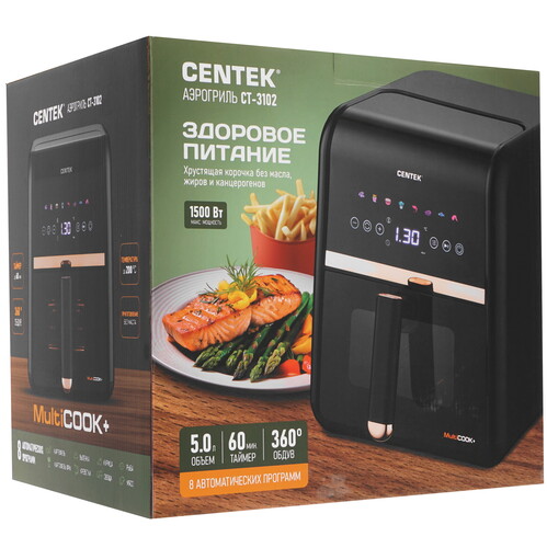 Купить Аэрогриль Centek CT-3102 черный  9170727. Характеристики, отзывы и цены в Донецке