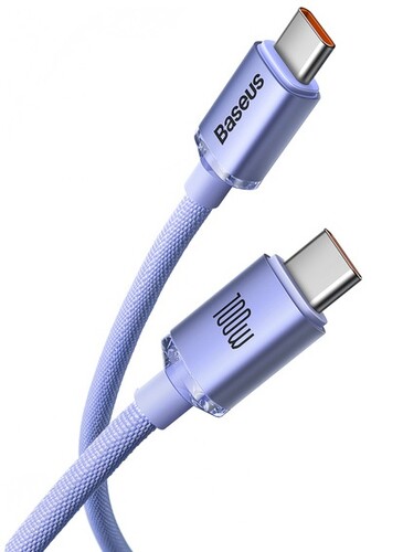 Купить Кабель круглый Baseus USB Type-C - USB Type-C фиолетовый 2 м  9167065. Характеристики, отзывы и цены в Донецке