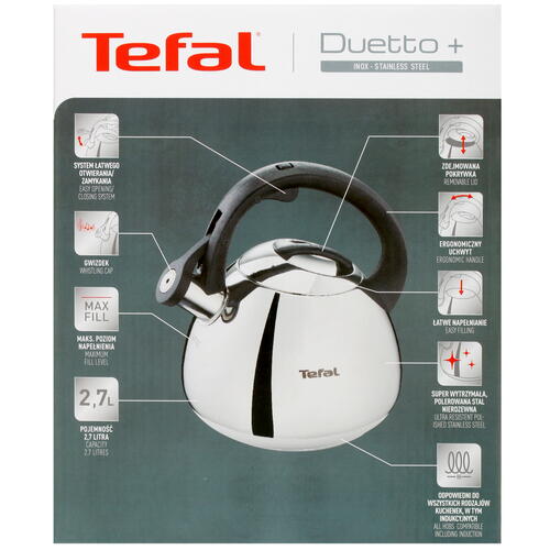 Купить Чайник для плиты Tefal Duetto+ N4180110 серебристый  5061102. Характеристики, отзывы и цены в Донецке