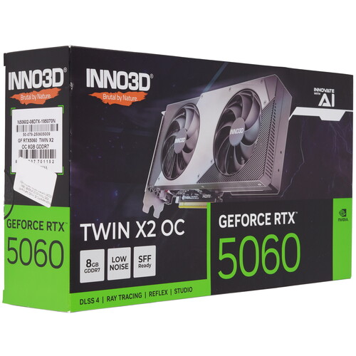 Купить Видеокарта Inno3D GeForce RTX 5060 TWIN X2 OC  5628592. Характеристики, отзывы и цены в Донецке