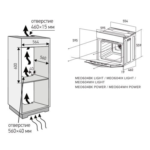 Купить Электрический духовой шкаф Meferi MEO604WH POWER белый  9168829. Характеристики, отзывы и цены в Донецке