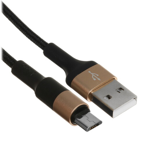 Купить Кабель круглый Hoco micro USB - USB 2.0 Type-A золотистый 1 м  5470819. Характеристики, отзывы и цены в Донецке