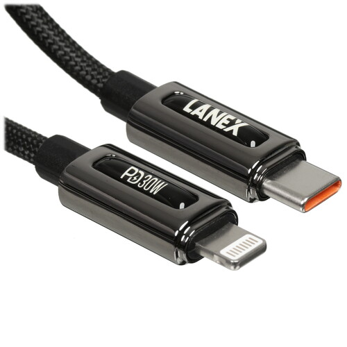 Купить Кабель круглый LANEX Lightning 8-pin - USB Type-C черный 1.5 м  9280477. Характеристики, отзывы и цены в Донецке