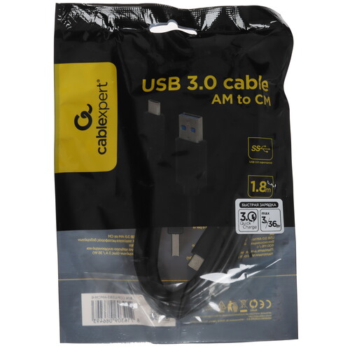 Купить Кабель круглый Cablexpert USB Type-C - USB 2.0 Type-A черный 1.8 м  7978190. Характеристики, отзывы и цены в Донецке