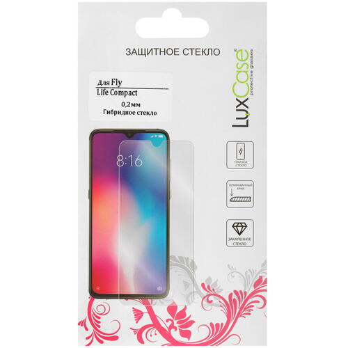 Купить Защитное гибридное стекло LuxCase для экрана Fly Life Compact  4814197. Характеристики, отзывы и цены в Донецке