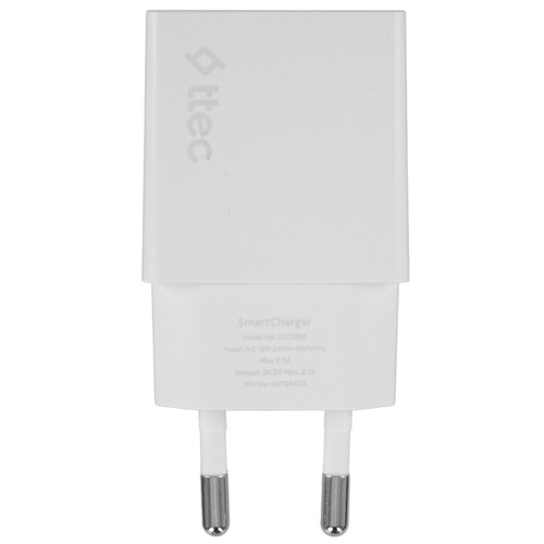 Купить Сетевое зарядное устройство TTEC SmartCharger белый  9202673. Характеристики, отзывы и цены в Донецке