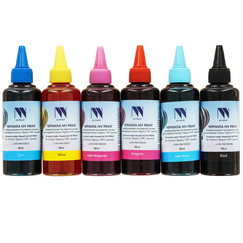 Купить Чернила водорастворимые NV Print NV-INK100U-6 голубой, желтый, пурпурный, светло-голубой  9133616. Характеристики, отзывы и цены в Донецке