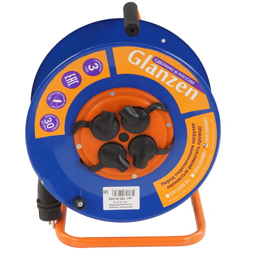 Купить Удлинитель силовой GLANZEN EB-30-009 синий  9157995. Характеристики, отзывы и цены в Донецке