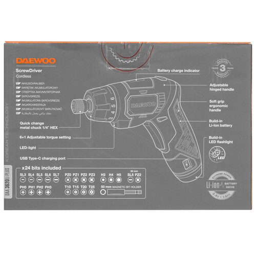 Купить Аккумуляторная отвертка DAEWOO DAA 3620Li PLUS  5620303. Характеристики, отзывы и цены в Донецке
