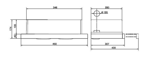 Купить Вытяжка телескопическая Weissgauff TEL 450 X черный/серебристый  9955221. Характеристики, отзывы и цены в Донецке