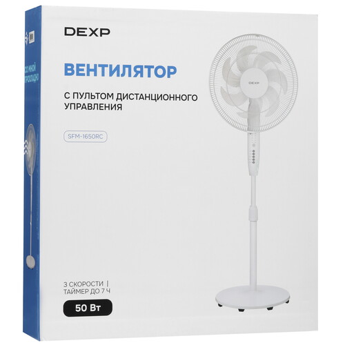 Купить Вентилятор DEXP SFM-1650RC  белый  9196433. Характеристики, отзывы и цены в Донецке