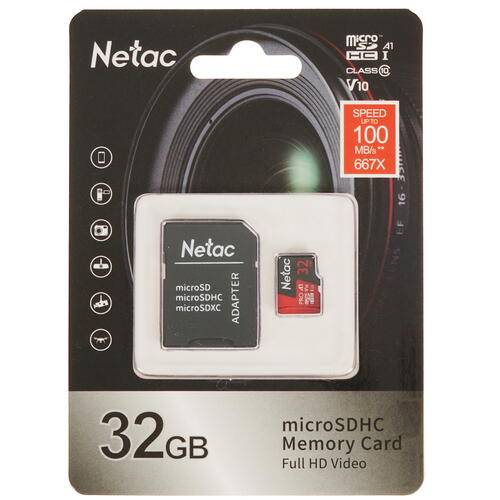 Купить Карта памяти Netac P500 Extreme Pro microSDHC 32 ГБ [NT02P500PRO-032G-R]  4821307. Характеристики, отзывы и цены в Донецке