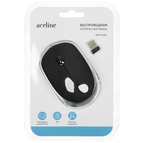 Купить Мышь беспроводная Aceline WM-902BL  черный  5464086. Характеристики, отзывы и цены в Донецке