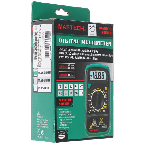 Купить Мультиметр Mastech MAS830B  1063805. Характеристики, отзывы и цены в Донецке