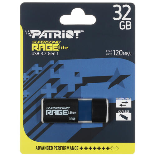 Купить Память USB Flash 32 ГБ Patriot Supersonic Rage Lite [PEF32GRLB32U]  5439083. Характеристики, отзывы и цены в Донецке